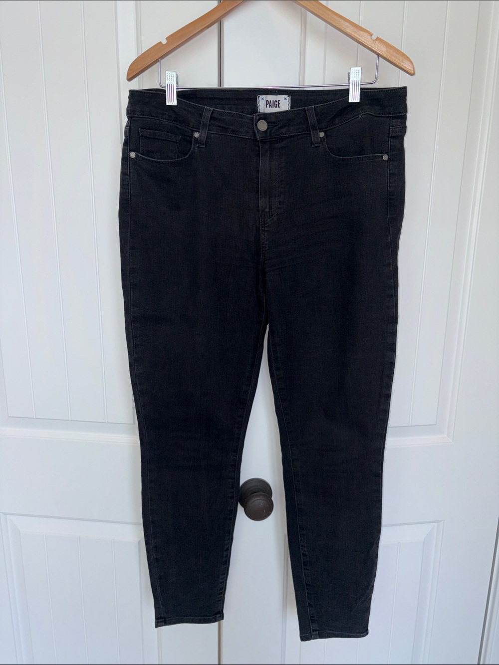 PAIGE Black Skinny Jeans for Women — High Rise
